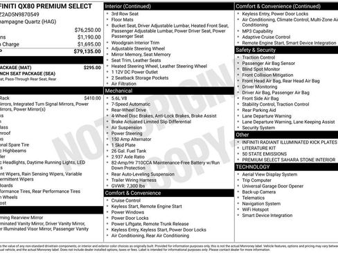 Used 2022 INFINITI QX80 Premium Select w/ Cargo Package image 16