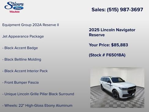 Used 2025 Lincoln Navigator Reserve w/ Jet Appearance Package AWD/4WD image 8