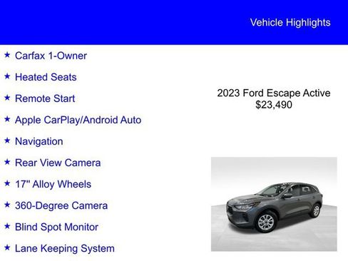 Certified 2023 Ford Escape Active w/ Tech Pack #2 image 2