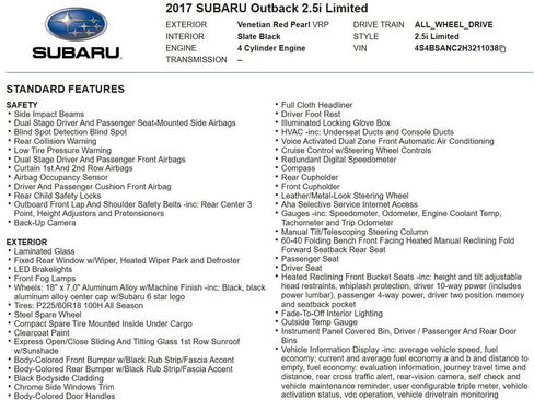 Used 2017 Subaru Outback 2.5i Limited image 19