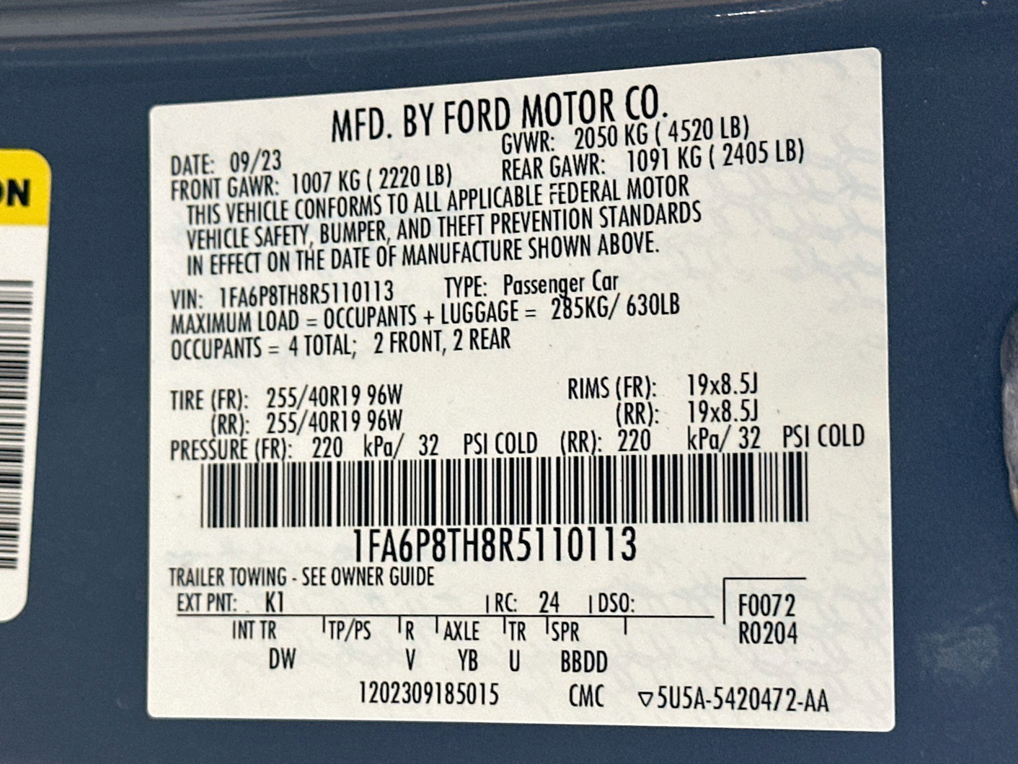 Used 2024 Ford Mustang Coupe w/ Wheel & Stripe Package RWD image 12