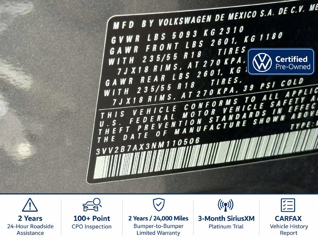 Certified 2022 Volkswagen Tiguan SE AWD/4WD image 27