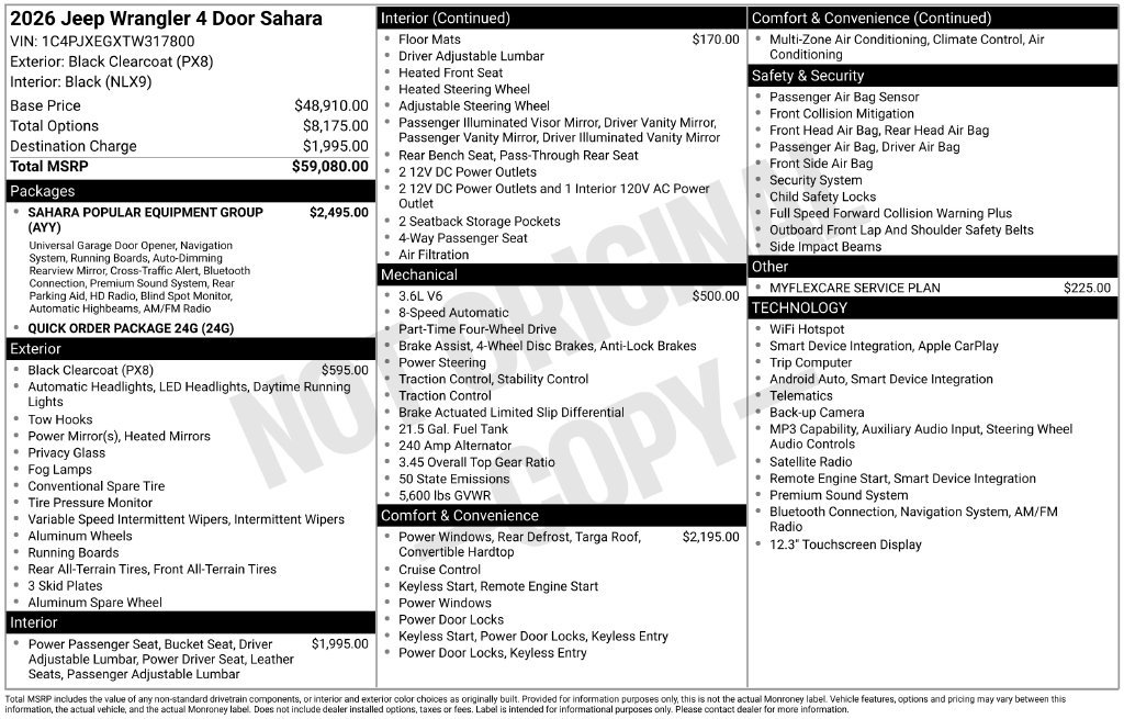 New 2026 Jeep Wrangler Unlimited Sahara AWD/4WD image 2