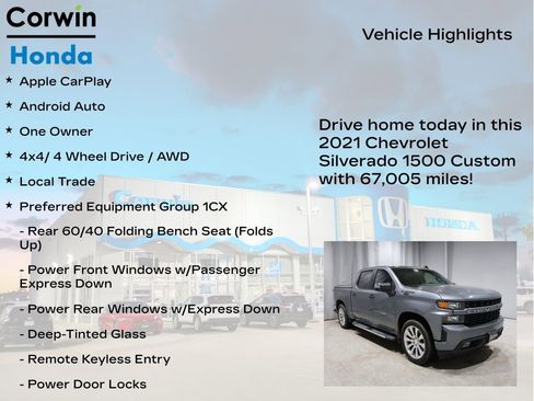 Used 2021 Chevrolet Silverado 1500 Custom w/ Safety Confidence Package image 7