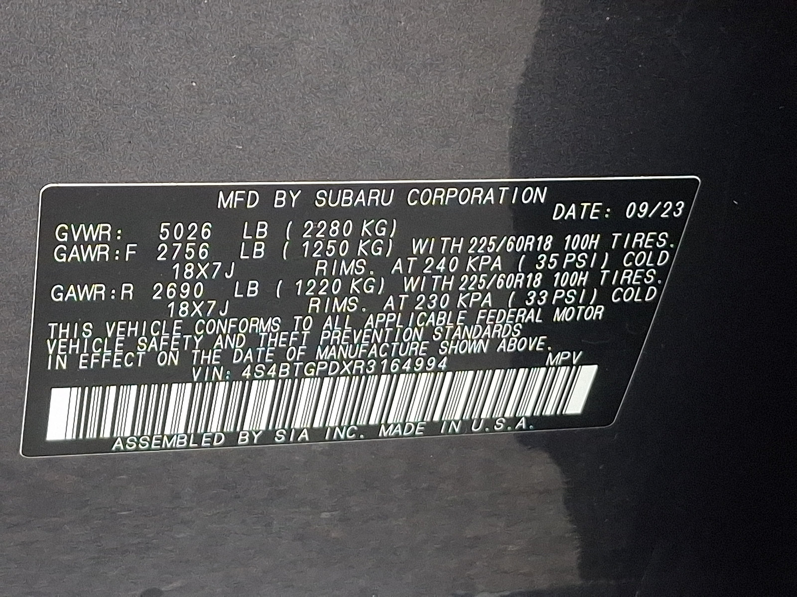 Certified 2024 Subaru Outback Touring XT AWD/4WD image 28
