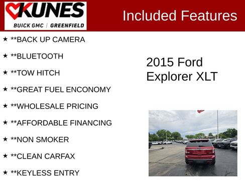 Used 2015 Ford Explorer XLT w/ Equipment Group 202B FWD image 2