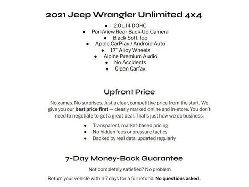 Used 2021 Jeep Wrangler Unlimited Sport AWD/4WD image 3