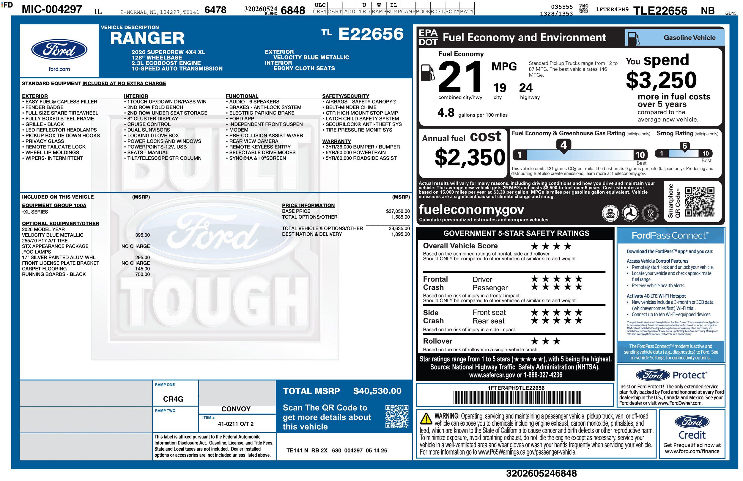 New 2026 Ford Ranger XL AWD/4WD image 36
