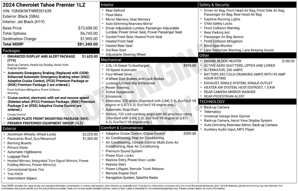 Used 2024 Chevrolet Tahoe Premier AWD/4WD image 13