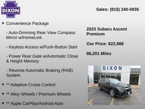 Used 2023 Subaru Ascent Premium w/ Convenience Package AWD/4WD image 4