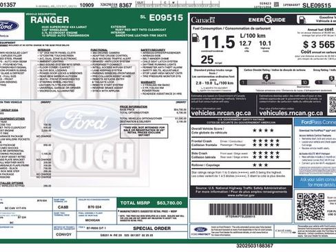 Used 2025 Ford Ranger Lariat w/ Advanced Towing Package AWD/4WD image 3