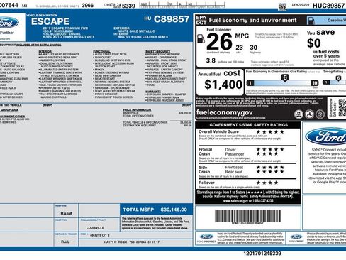 Used 2017 Ford Escape Titanium FWD image 44