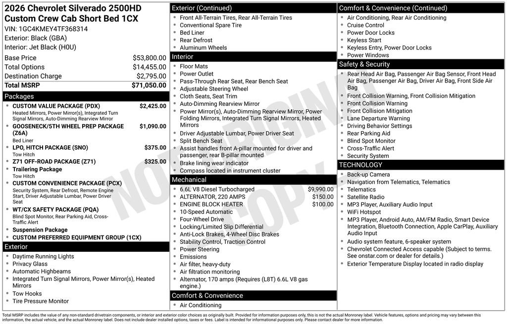 New 2026 Chevrolet Silverado 2500 Custom w/ Custom Value Package AWD/4WD image 28