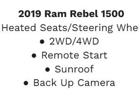 Used 2019 RAM 1500 Rebel w/ Rebel Level 2 Equipment Group image 2