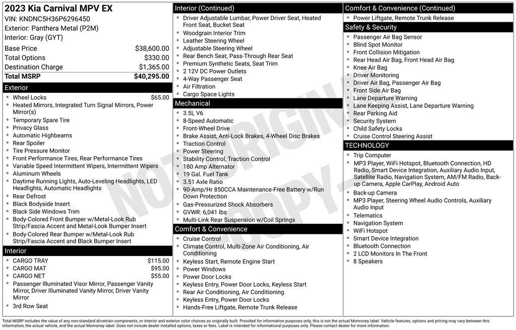 Used 2023 Kia Carnival EX FWD image 22