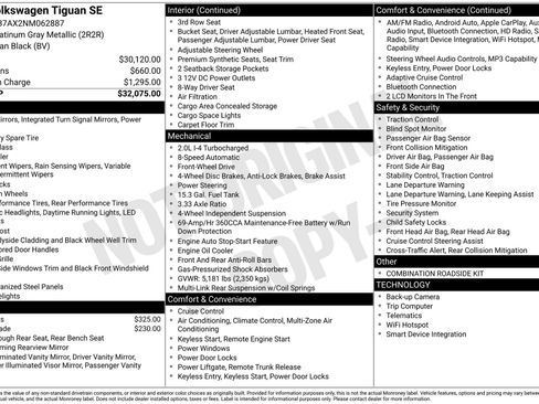 Used 2022 Volkswagen Tiguan SE image 2
