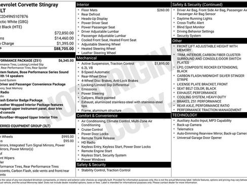 Used 2022 Chevrolet Corvette Stingray Premium Cpe w/ Z51 Performance Package image 11