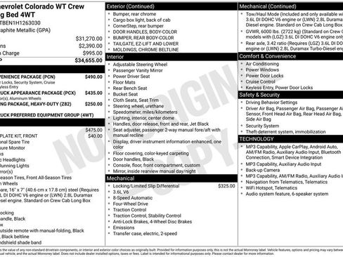 Used 2017 Chevrolet Colorado W/T w/ WT Convenience Package AWD/4WD image 10