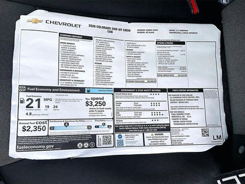 New 2026 Chevrolet Colorado W/T image 14