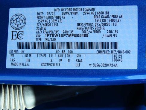 Certified 2021 Ford F150 Lariat w/ Equipment Group 502A High image 37