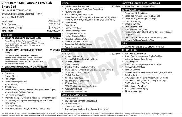 Used 2021 RAM 1500 Laramie w/ Sport Appearance Package AWD/4WD image 12