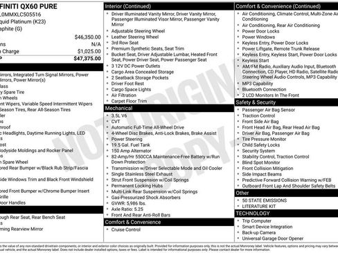 Used 2020 INFINITI QX60 Pure image 16