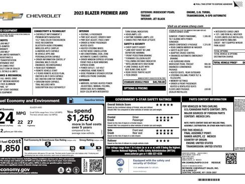 Certified 2023 Chevrolet Blazer Premier w/ Driver Confidence II Package AWD/4WD image 3