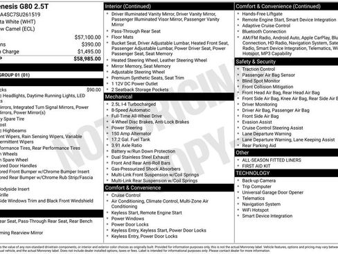 Certified 2025 Genesis G80 2.5T AWD/4WD image 46