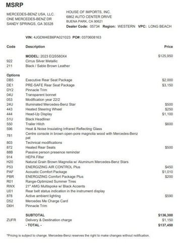 Certified 2023 Mercedes-Benz EQS 580 4MATIC SUV image 3
