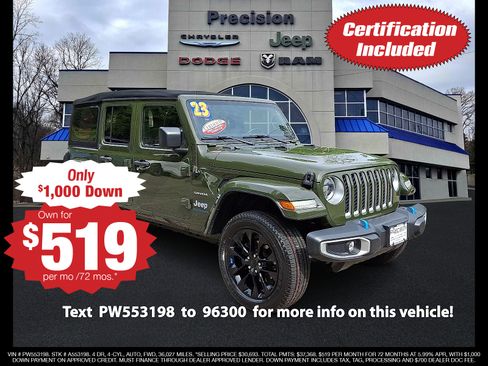 Used 2023 Jeep Wrangler Unlimited Sahara w/ Cold Weather Group AWD/4WD image 1