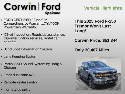 Certified 2025 Ford F150 Tremor AWD/4WD image 7