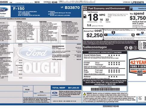 Used 2020 Ford F150 Platinum w/ Equipment Group 701A Luxury image 31