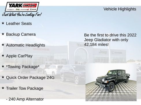 Certified 2022 Jeep Gladiator Overland w/ Popular Equipment Package AWD/4WD image 13
