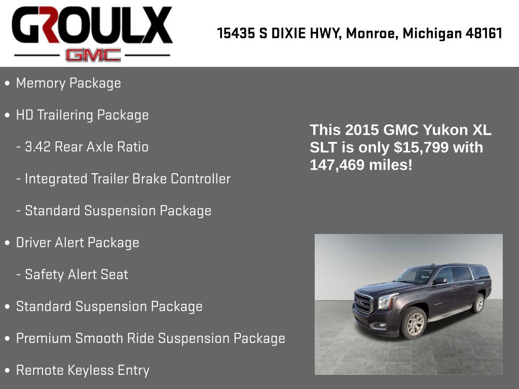 Used 2015 GMC Yukon XL SLT w/ HD Trailering Package AWD/4WD image 22