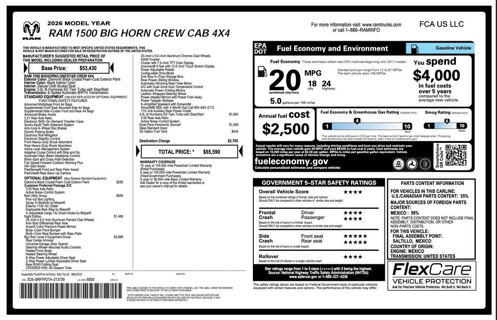 New 2026 RAM 1500 Big Horn AWD/4WD image 2