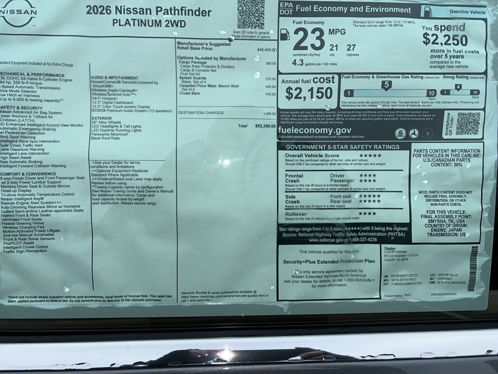 New 2026 Nissan Pathfinder Platinum w/ Cargo Package FWD image 29