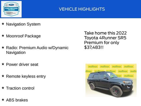 Used 2022 Toyota 4Runner SR5 Premium w/ Moonroof Package AWD/4WD image 18
