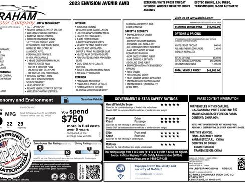 Used 2023 Buick Envision Avenir AWD/4WD image 1