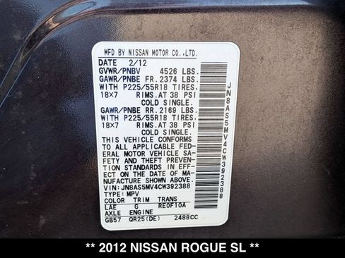 Used 2012 Nissan Rogue SL AWD/4WD image 31