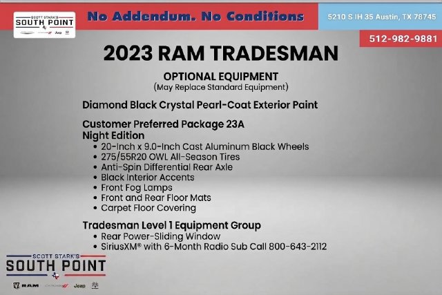 Used 2023 RAM 1500 Tradesman w/ Night Edition RWD image 4