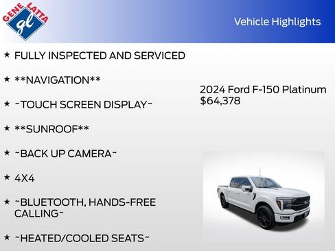 Certified 2024 Ford F150 Platinum w/ Equipment Group 702A High AWD/4WD image 36