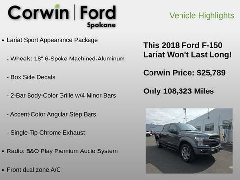 Used 2018 Ford F150 Lariat w/ Equipment Group 502A Luxury AWD/4WD image 22