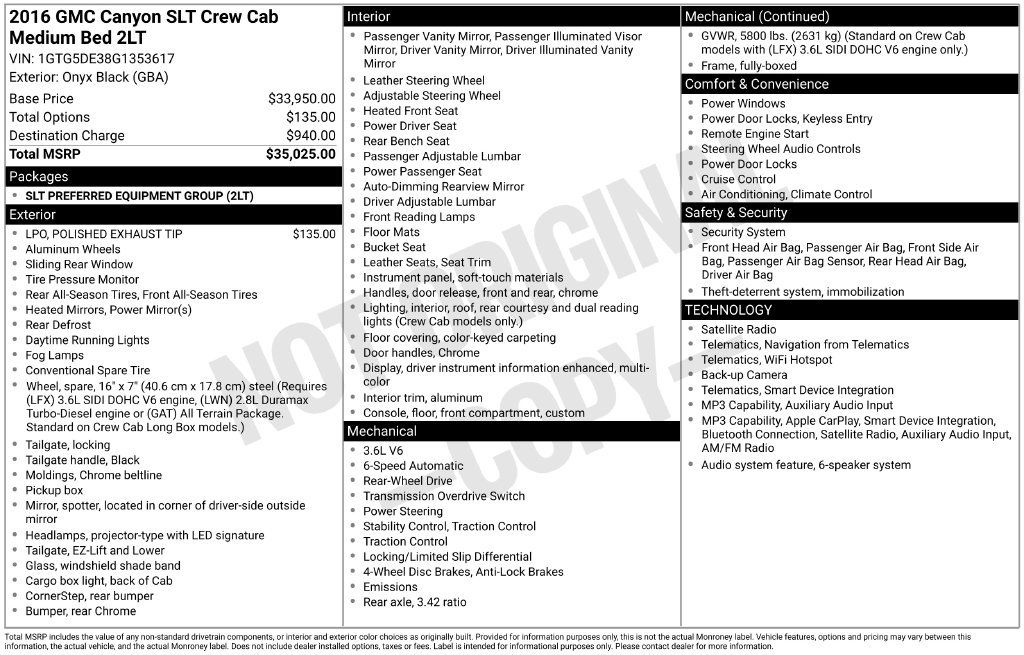 Used 2016 GMC Canyon SLT RWD image 11