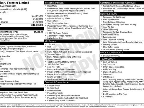 Used 2025 Subaru Forester Limited w/ Popular Package #2 AWD/4WD image 37