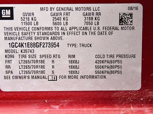 Used 2016 Chevrolet Silverado 3500 High Country w/ Duramax Plus Package image 15