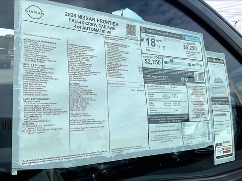 New 2026 Nissan Frontier PRO-4X w/ Pro-4x Convenience Package image 15