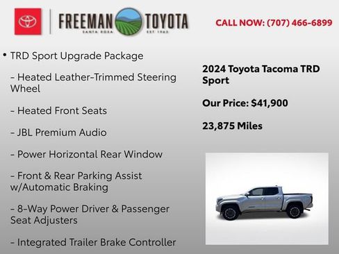 Certified 2024 Toyota Tacoma TRD Sport w/ TRD Sport Upgrade Package RWD image 5