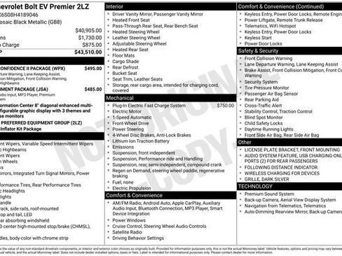 Used 2017 Chevrolet Bolt Premier w/ Driver Confidence II Package image 34