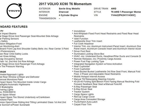 Used 2017 Volvo XC90 T6 Momentum w/ Vision Package AWD/4WD image 20
