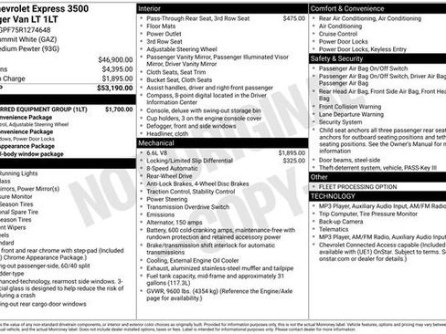 Used 2024 Chevrolet Express 3500 LT w/ LT Preferred Equipment Group RWD image 12